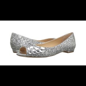 Used Jewel Badgley Mischka Claire sliver glitter